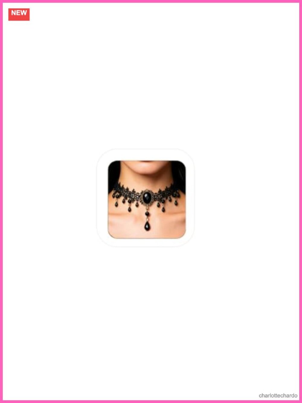 Gothic Black Choker Necklace Women Adjustable Velvet Lace Crystal Pendant